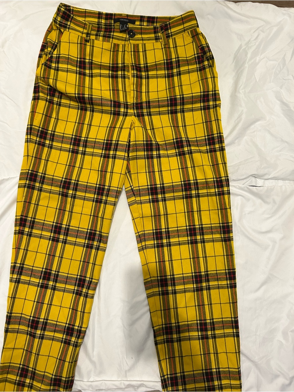 Forever 21 Yellow Plaid Pants